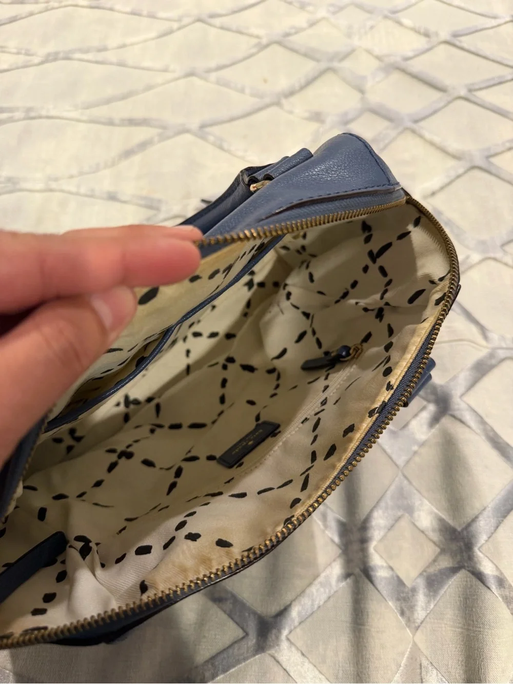 Vintage Kate Spade Blue Leather Satchel